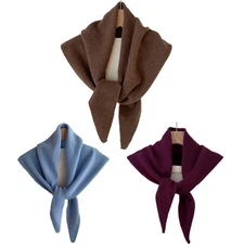 1x Women's 100% Wool Knit Triangle Neck Scarf Soft Shawl Wrap Winter Neck Warmer
