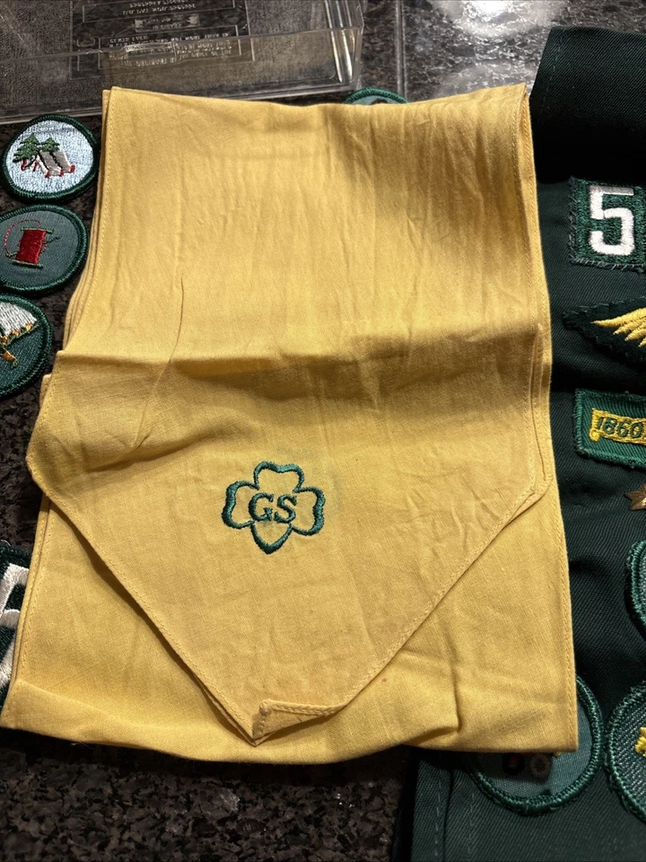 Vintage 1960 Girl Scout EE. UU. Faja Estrella Pin Insignias de Mérito Parches Alas Bufanda Foto 3 de 4