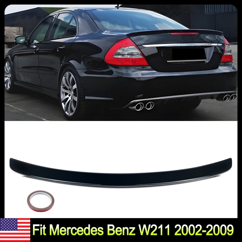 For Benz E Class W211 E300 E350 A Style Rear Spoiler Duckbill Wing Gloss Black