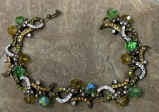 Vintage Sparkly SWEET ROMANCE Multi-color Rhinestone Crystal Bracelet