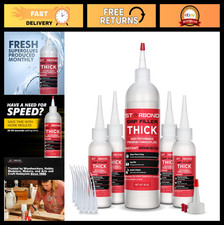 Thick CA Glue Refill Kit 16 oz - Super Glue with Extra Bottles & Tips for Woodwo