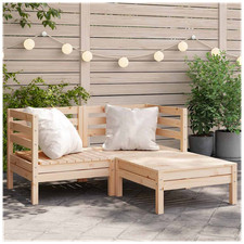 Garden sofa Natural pine 63.5x63.5x62.5cm Solid pine modular outdoor seat sturdy