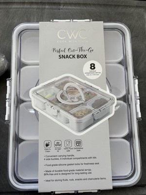 CWC Snack Box | 8 Compartment Airtight Container w Lids BPA Free Choose Color