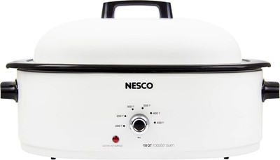 NESCO MWR18 14 Electric Roaster Oven for Family Size Meals, White 18 Quart Count
