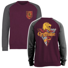 Image of Official Harry Potter Sweatshirt Gryffindor Red Grey Jumper Pullover New Medium