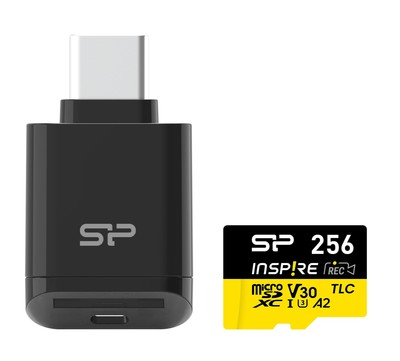 256GB Silicon Power Inspire microSDXC UHSI V30 A1 4K Speicherkarte mit USB-Leser