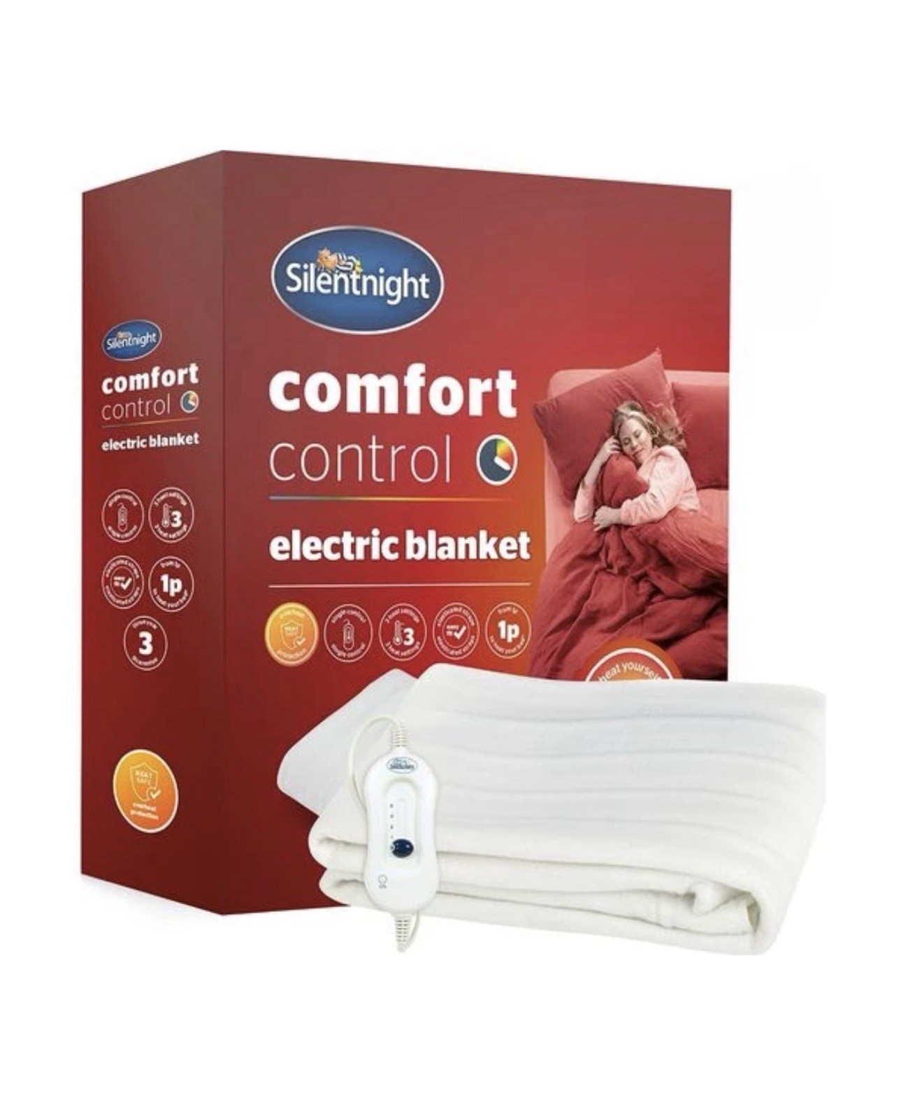 Silentnight Comfort Control Single Electric Heated Blanket White