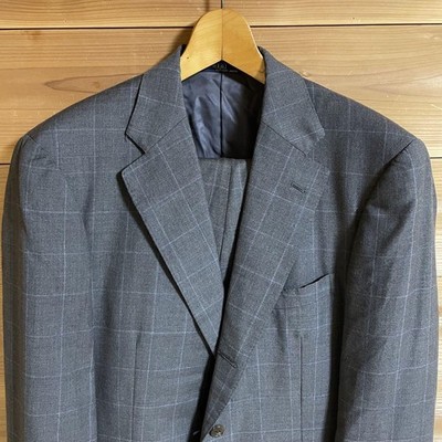 90S Triangular Tag Polo Ralph Lauren Suit Wool Grey Check | eBay