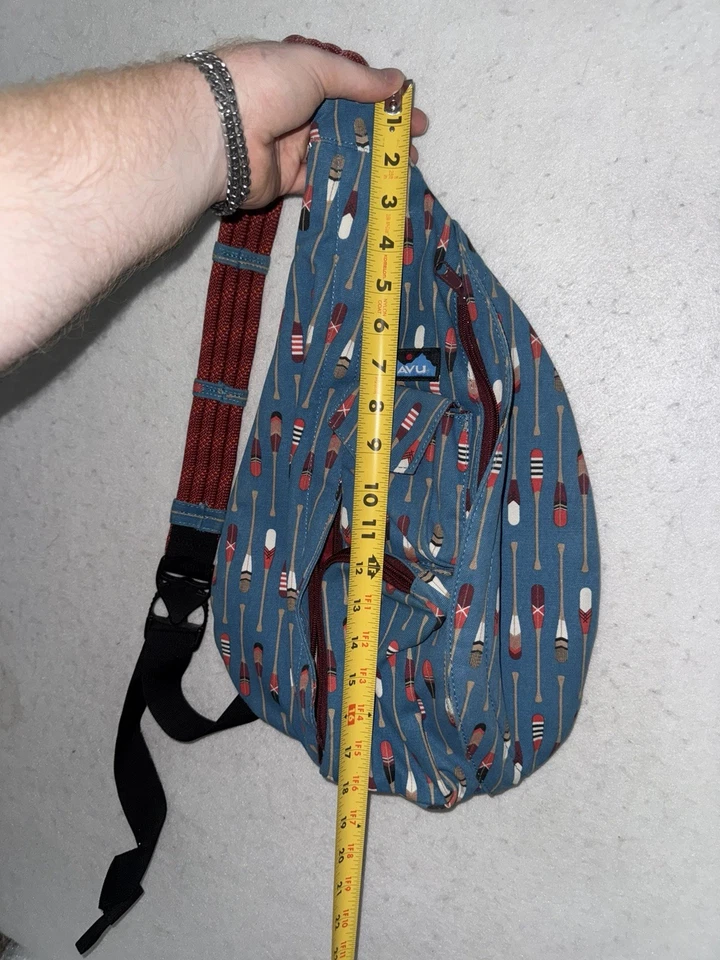KAVU Cuerda Bandolera Paquete Lona Azul AOP Original Bandolera Hombro Ajustable Foto 3 de 4