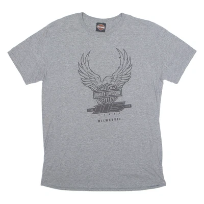 Camiseta De Biker Para Hombre HARLEY DAVIDSON Milwaukee Gris USA L - Imagen 1 de 4