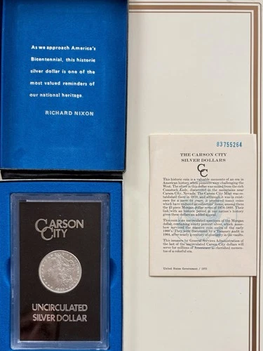 1883 Morgan Silver Dollar Carson City Uncirculated w/ Box & Certificate
