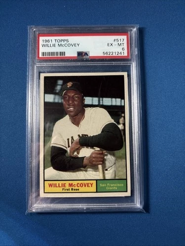 1961 TOPPS #517 WILLIE MCCOVEY HOF PSA 6 EX-MT SAN FRANCISCO GIANTS Centered!