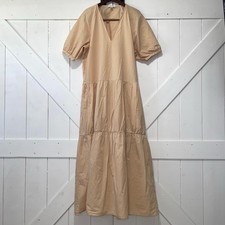 COS Maxi Shirt Dress Women’s Size 12 Pockets Tiered Minimalist Modern Summer