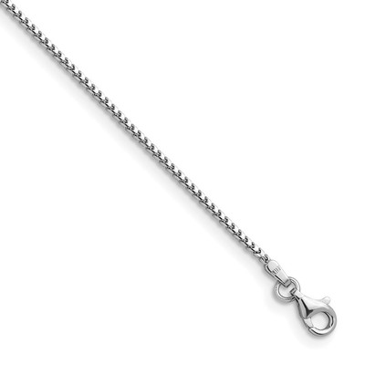 14K Weißgold rhodiniert poliert 1,5 mm massive Franco Kette Halskette 20''