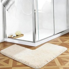 L-Shaped Bath Mat  Shower Mat,Corner Bath Mat, Non-Slip Absorbent Carpet for