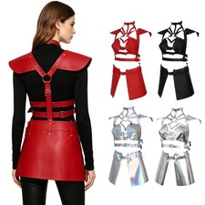 Women Body Leather Harness Durable Top With Skirt Nightclub Body Strap Belt