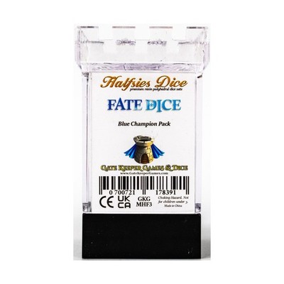 Gate Keeper Dice & Supplies Fate/Fudge Halfsies Dice - Blue Champion (12) New