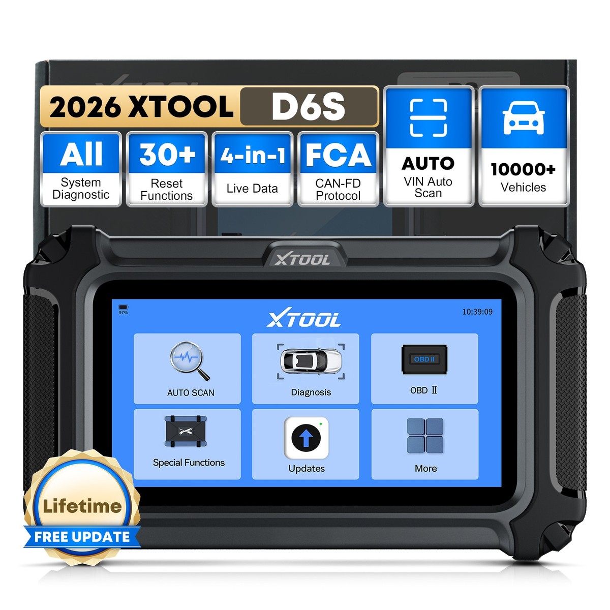 XTOOL D6S OBD2 Scanner Full System Auto Diagnostic Tool Code