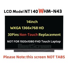 NT140WHM-N43 V8.0 30 Pins Screen Replacement LCD LED Display Non-Touch 14.0inch