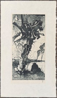 Horst Janssen Liselottenland etching 1987 autographed stylus art