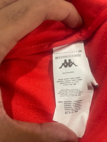 Red & White Kappa Zippered Logo Jacket ~ Meduim - Picture 3 of 5