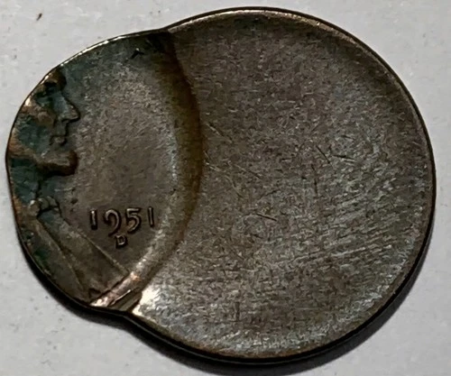 1951 D Wheat Penny *Mint Error Broadstrike ** Awesome Coin