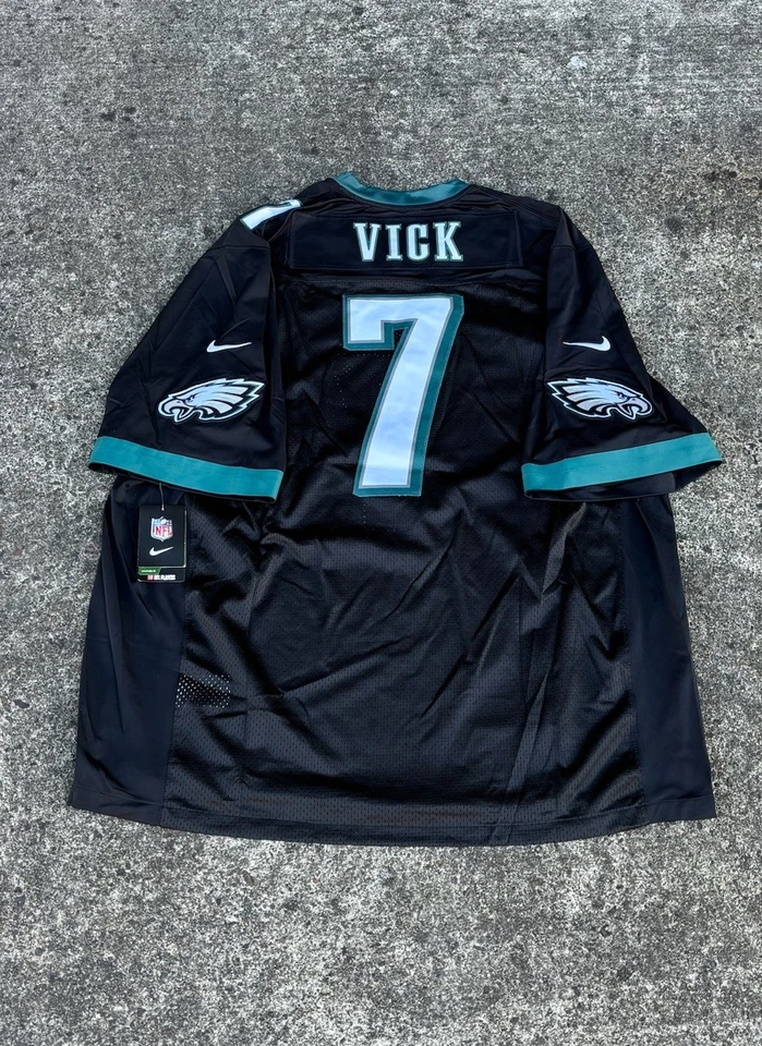Camiseta deportiva Michael Vick #7 Philadelphia Eagles NFL Nike parche cosido negra talla 4XL Foto 2 de 4