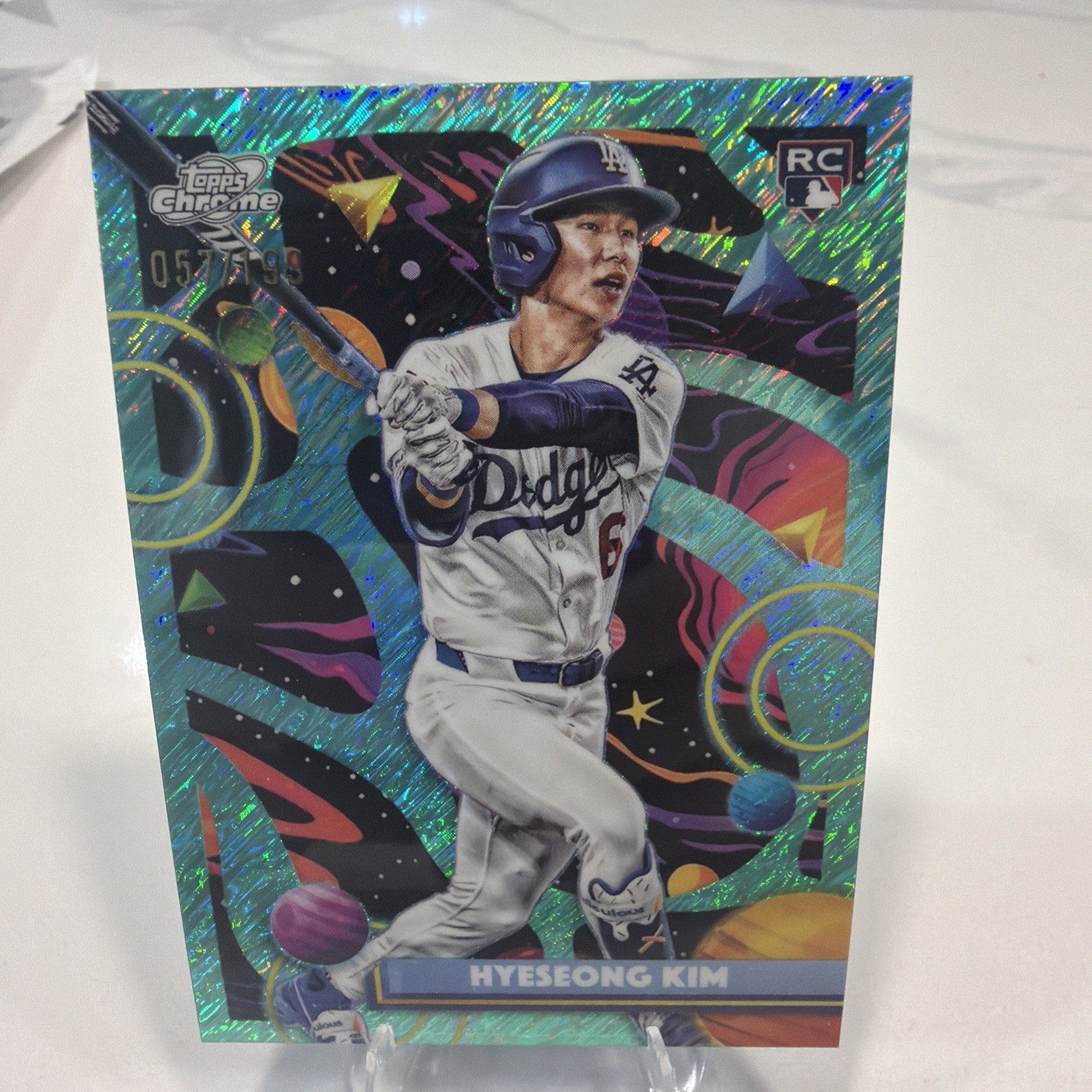 Hyeseong Kim 2025 Topps Cosmic Chrome Aqua Equinox /199 Dodgers Rookie #181