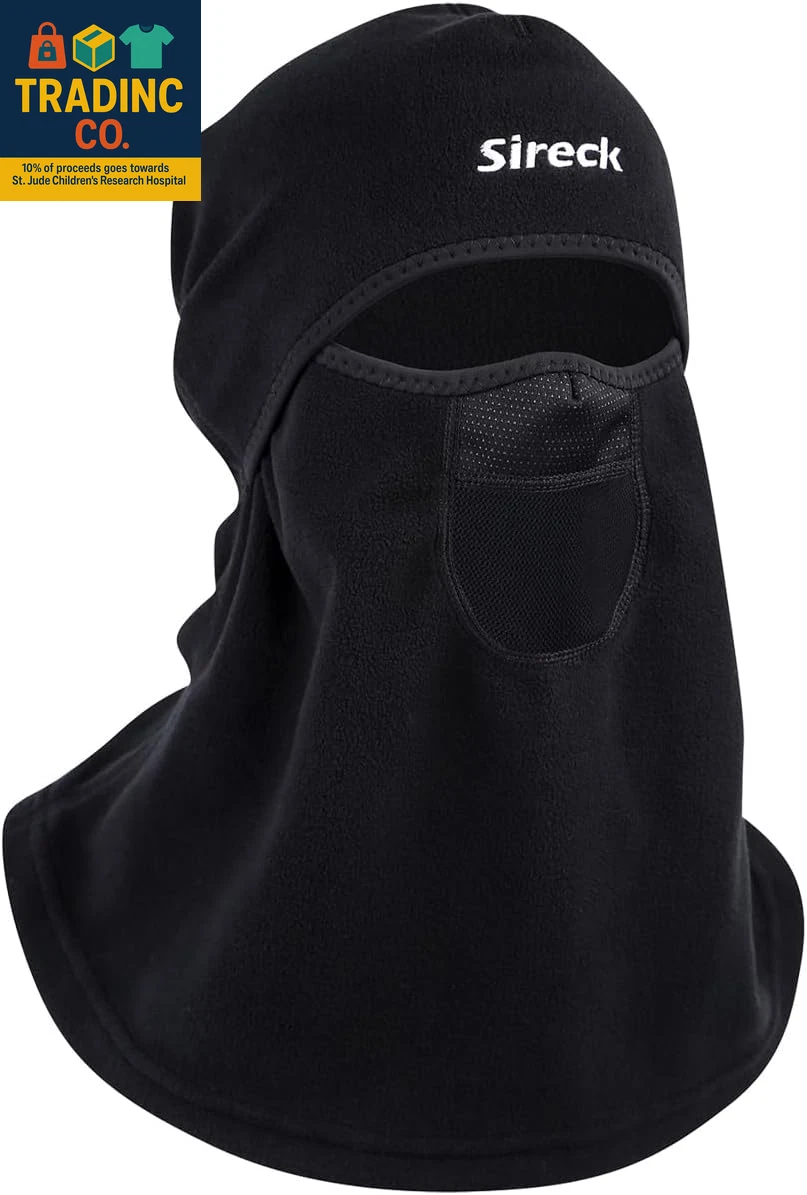 Windproof Fleece Balaclava Ski Mask for Men and Women - Black Classic