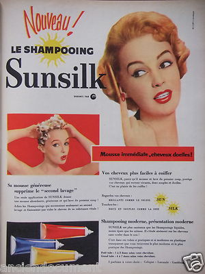 WERBUNG 1957 SHAMPOO SUNSILK HAAR LEICHTER ZU STYLEN - ADVERTISING