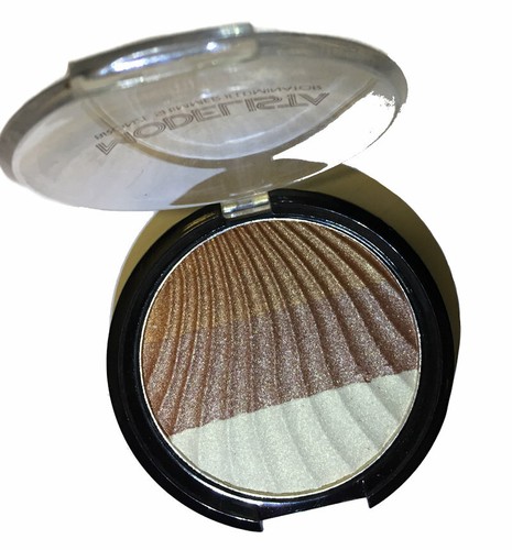 Modelista Pressed Powder Three Tone Brown Shade Glow Bronzer Shimmer Illuminator - Picture 2 of 8