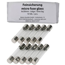 10 Stk. SeKi Feinsicherung 15A, 6x30mm, Tr&auml;ge - Glassicherung