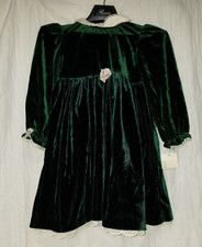Girls Dark Green Velour Good Lad Philadelphia Dress Size 5