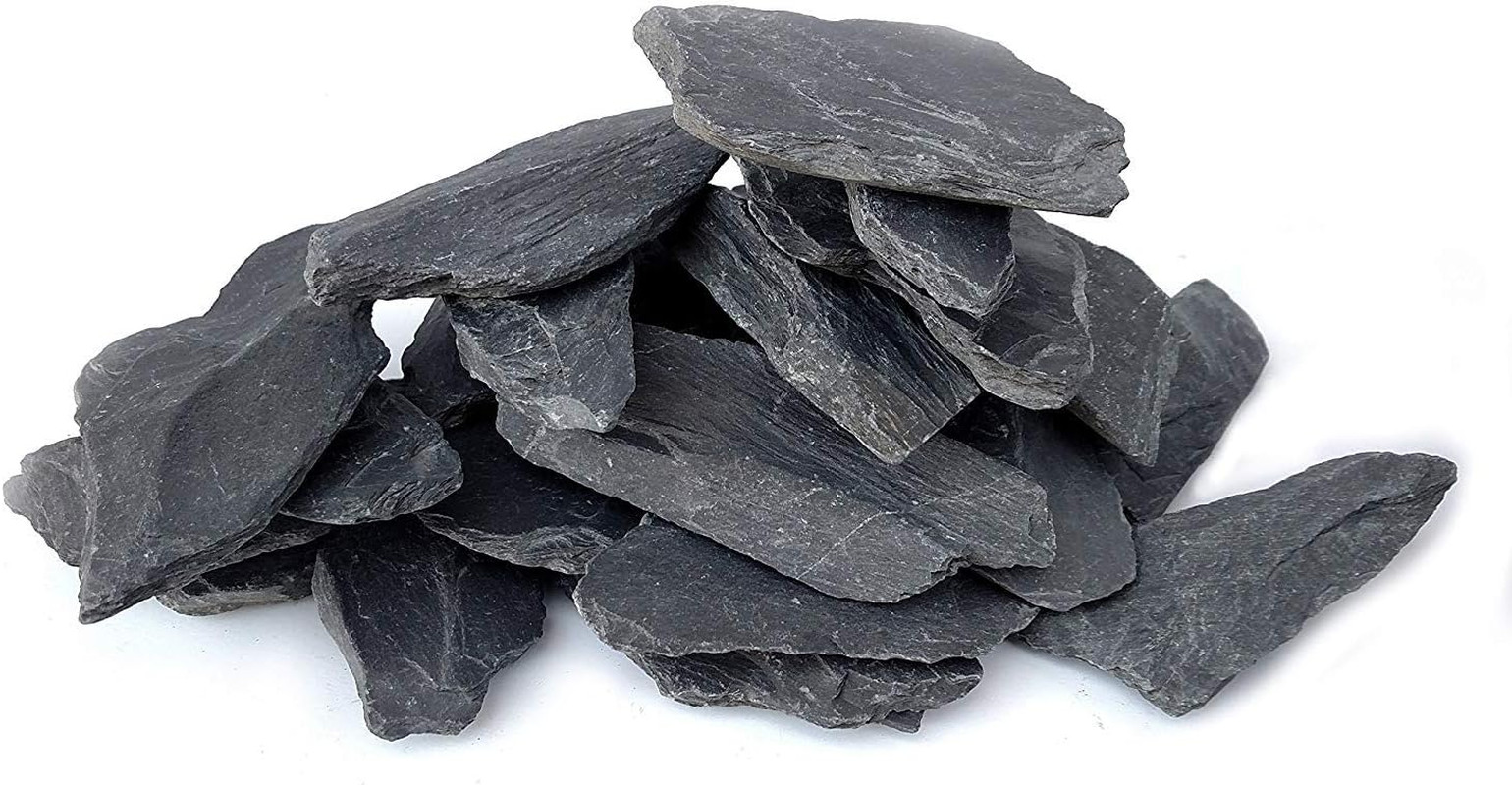 5LB Natural Slate Rocks (3–5"), for Fairy Gardens, Aquariums, Reptile Tanks
