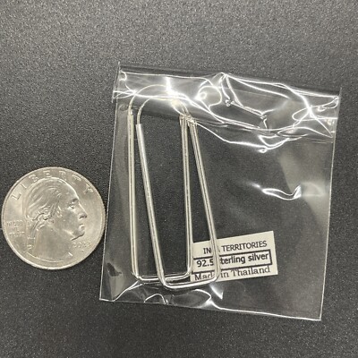 925 Silber längliche quadratische Creolen