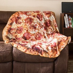 Details About Oversized Soft Fleece Realistic Pizza Blanket