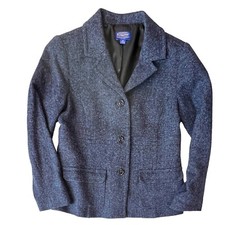 Pendleton Vintage Women s Wool Blazer Jacket Blue Black 10 M