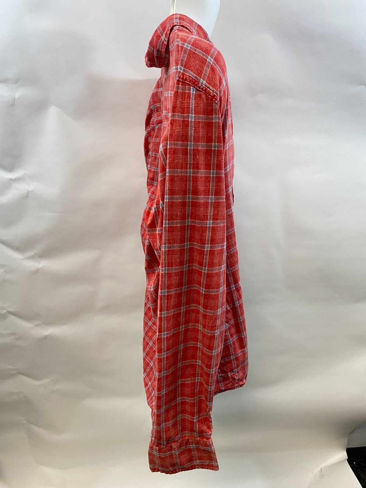 The Normal Brand Mens Long Sleeve Red Plaid 100% Cotton Shirt Large