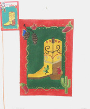 Denise DeRusha Children's Art Project TX Boot Handpainted Needlepoint Canvas