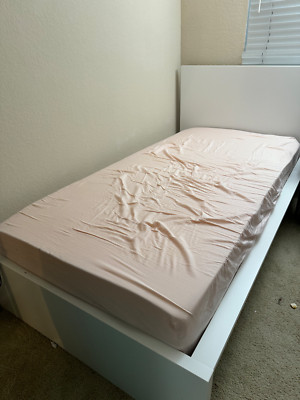 Ikea white Bed Frame Twin + Mattress + Mattress Topper + Bed Base