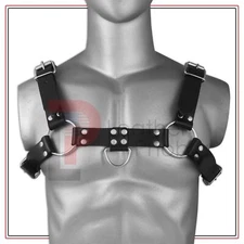 Men's Male Cow Leather Body Chest Bodysuit Harness Belt Night Clubwear Costume