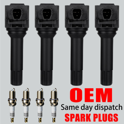 4X OEM Ignition Coil & 4X Iridium Spark Plug for Subaru WRX Outback Legacy UF747