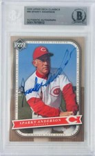 SPARKY ANDERSON SIGNED 2005 UPPER DECK CLASSICS BAS SLABBED CARD REDS AUTOGRAPH 