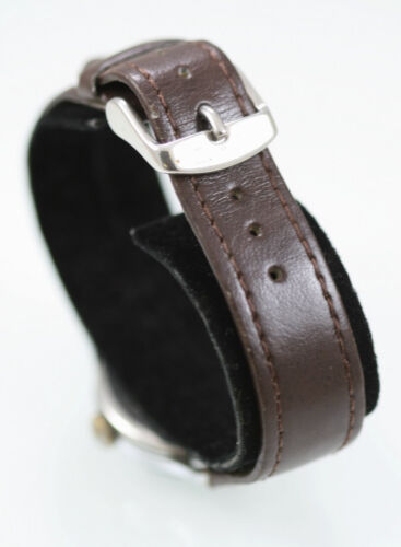 Montre Kiernle Homme Mécanique Automatique Argent Noir Vintage Cuir Numéro Cadran - Photo 2 sur 6