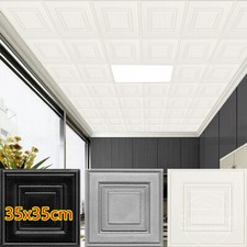 50 3D Foam Tiles Ceiling Stickers Self-Adhesive Waterproof XPE Thick Wall Panels