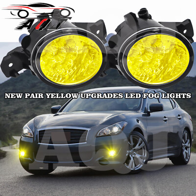 New Pair of Yellow Fog Lights Lamps Front Bumper For NISSAN QASHQAI 2017-2019 US