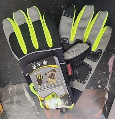 CAT Water Resistant Lined Padded Palm Utility Gloves -Size L- Item