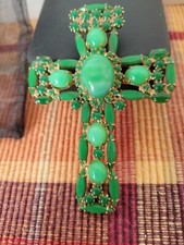 RARE!! ALICE CAVINESS - Signed Cartouche - D&E - Vintage Cross Brooch/Pendant
