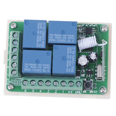 DC 12V 10A 433MHz 4CH Wireless Relay RF Remote Control Switch ReceivH-OY