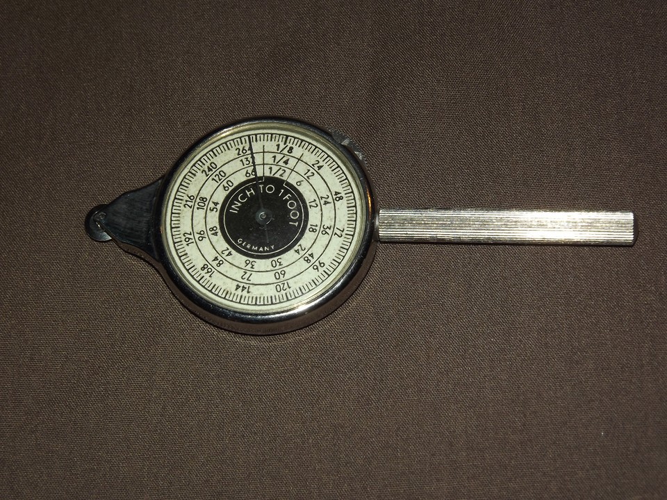 A Made-in-Germany vintage map measuring instrument — the kind of precision tool a cartographer or explorer would have treasured, still beautiful and usable today.